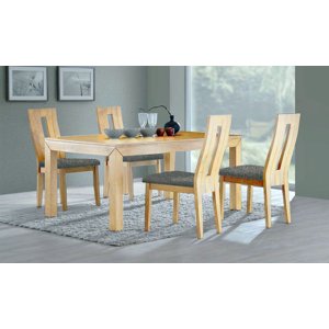 Kasvo MORIS stůl+NELA židle 4ks Dub bělený / látka SP3