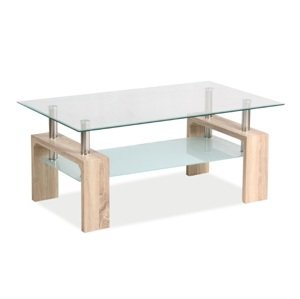 Kasvo ISA BASIC II konfečrenční stůl 110x60 sklo / nohy dub sonoma