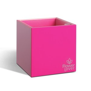 Plastkon Samozavlažovací květináč Cubico 9x9x9 cm, růžový