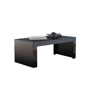 Konferenční stolek DEVIN, černý mat/černý lesk