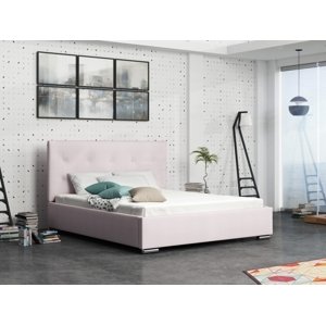Čalouněná postel DANGELO 1 140x200 cm, růžová látka