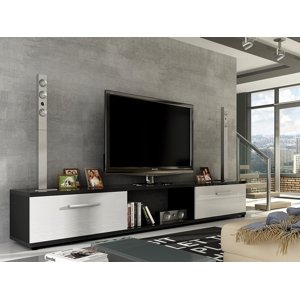 Televizní stolek LOBA RTV, černá/bílý lesk