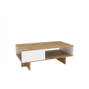 Konferenční stolek MOCHO, dub wotan/bílý lesk