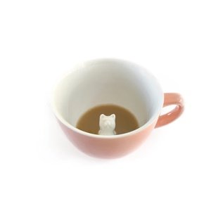 Hrnek KOČKA - protahující se, broskvová barva, 325 ml - Creature Cups
