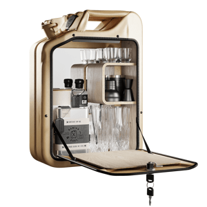 Minibar / kanistr - Bar Cabinet, Gold, 6 variant - Danish Fuel Varianta: Oak