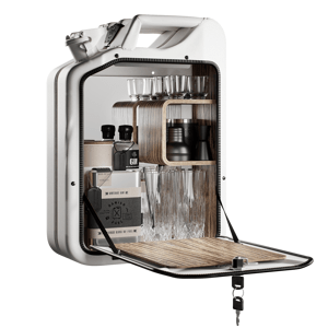 Minibar / kanistr - Bar Cabinet, Moscow white, 6 variant - Danish Fuel Varianta: Zebrano