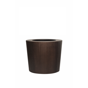 Dřevěný samozavlažovací květináč ARC, nízký, více variant - Hobby Flower Barva: tmavý dub, Rozměry: Ø61 x 51