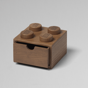 Dřevěný stolní box 4 se zásuvkou, více variant - LEGO Barva: dub - tmavě mořený